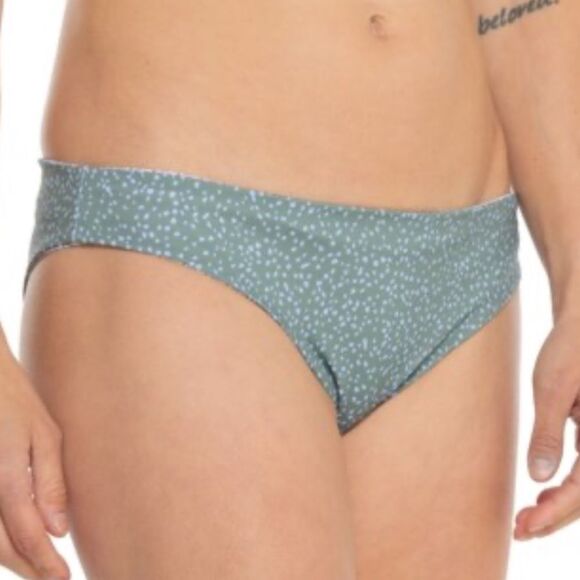 prAna XS Jess Gemma Reversible Swim Bikini Set Spotted Green Blue Yellow Stripe - Picture 5 of 17